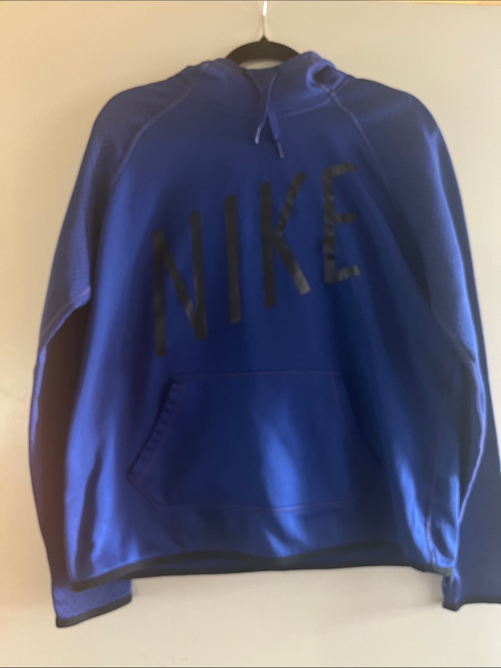 Nike Royal Blue Pullover Hoodie with Black Logo